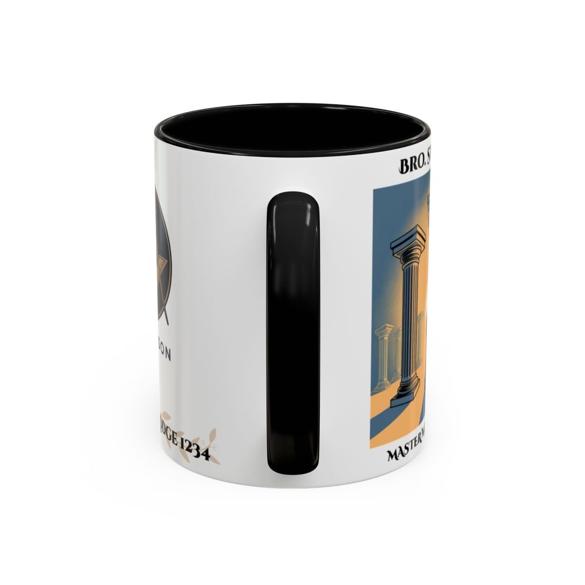 Premium Personalised Freemason Colour Rim Mug - Third Degree - Master Mason - Raised - Masonic Mugs