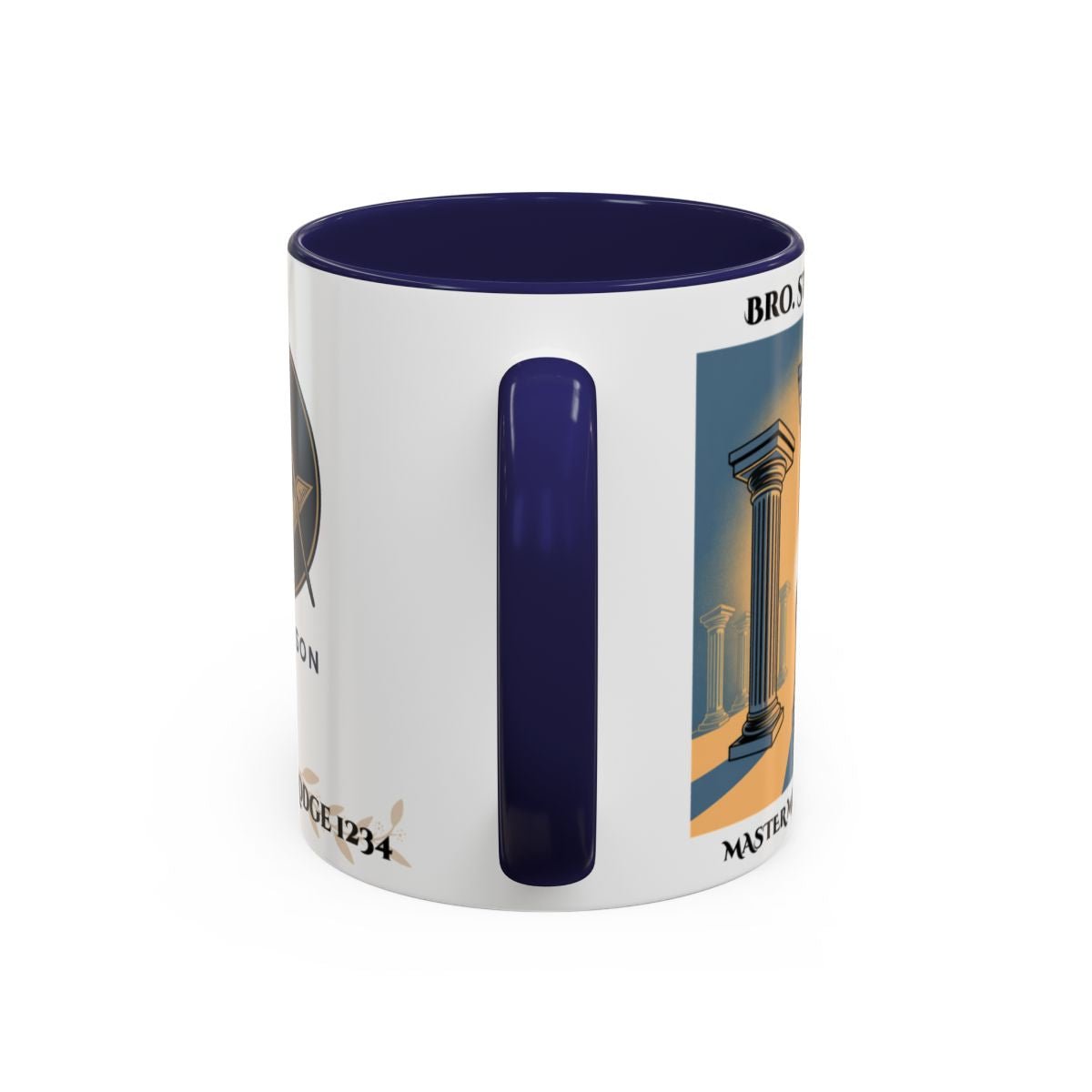 Premium Personalised Freemason Colour Rim Mug - Third Degree - Master Mason - Raised - Masonic Mugs