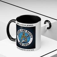 Premium Personalised Freemason Colour Rim Mug - Third Degree - Master Mason - Raised and Ready - Masonic Mugs