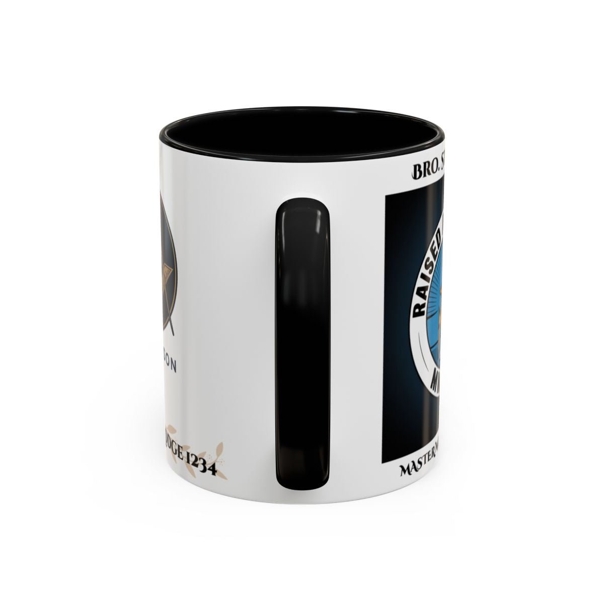 Premium Personalised Freemason Colour Rim Mug - Third Degree - Master Mason - Raised and Ready - Masonic Mugs