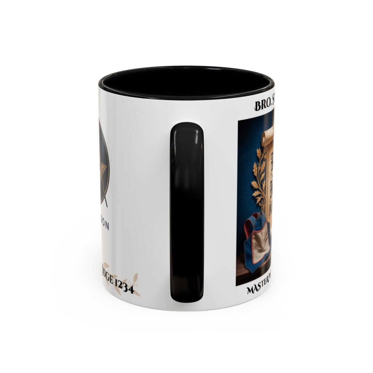 Premium Personalised Freemason Colour Rim Mug - Third Degree - Master Mason - Raised in Honour - Masonic Mugs