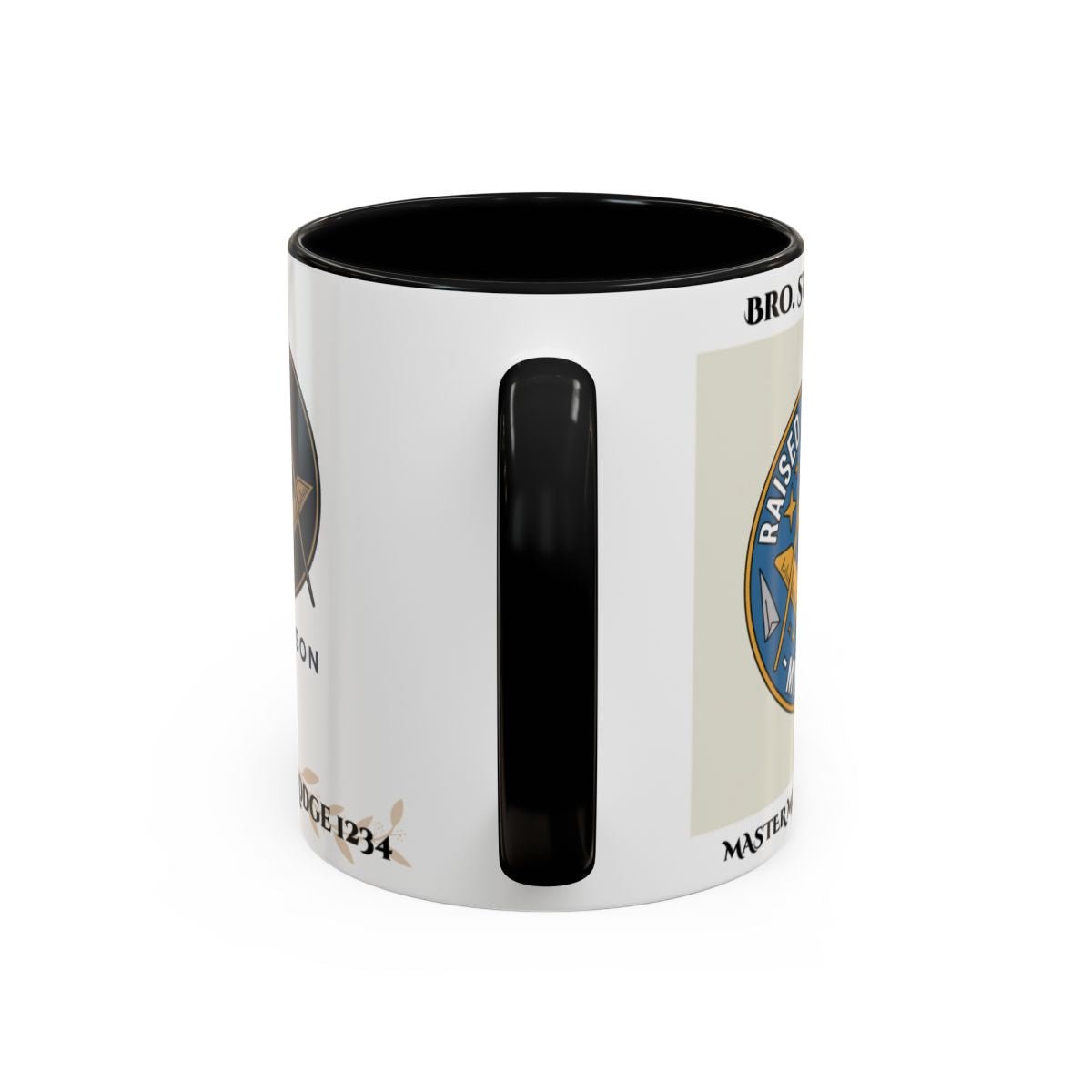Premium Personalised Freemason Colour Rim Mug - Third Degree - Master Mason - Rasied and Ready - Masonic Mugs