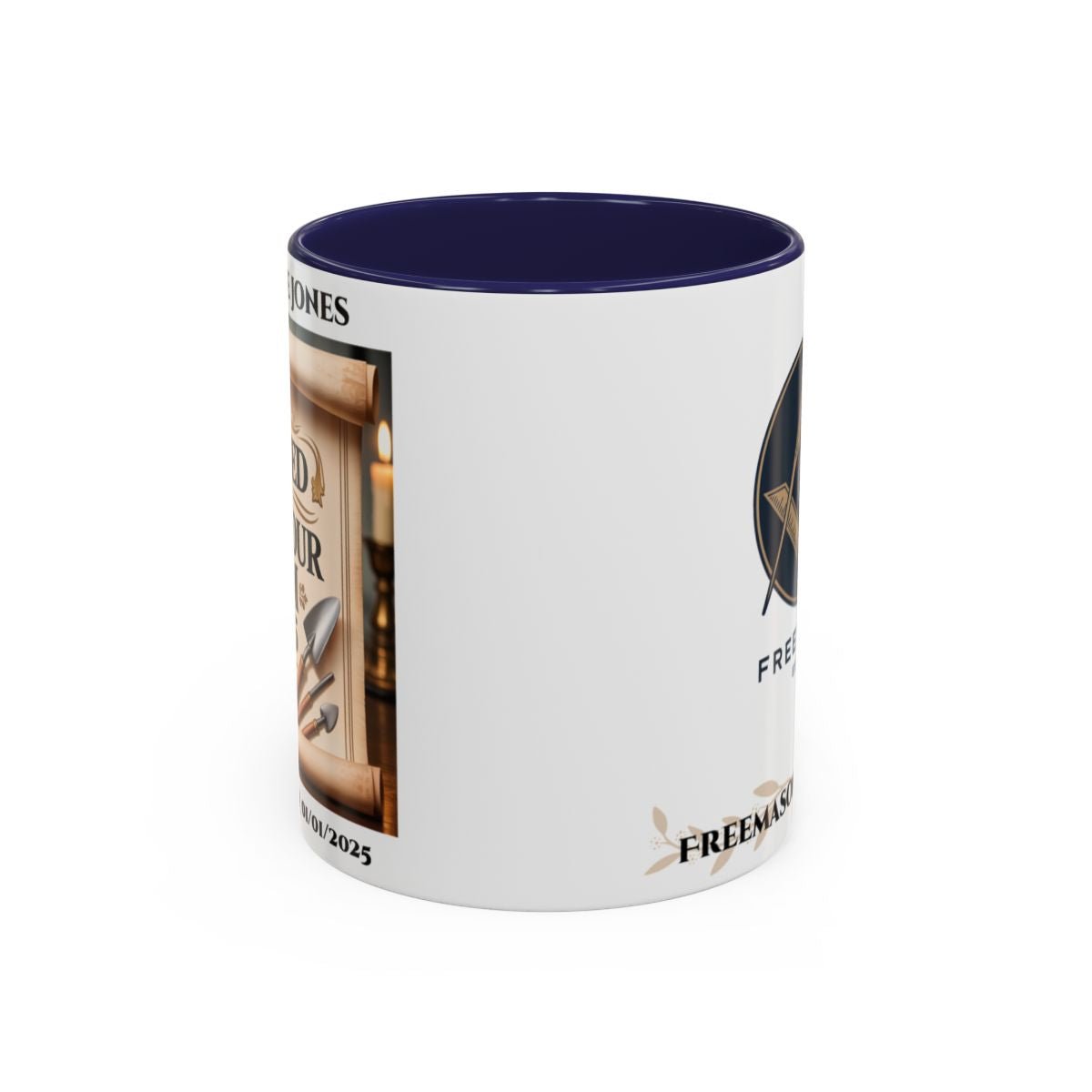 Premium Personalised Freemason Colour Rim Mug - Third Degree - Master Mason - Rasied in Honour - Masonic Mugs