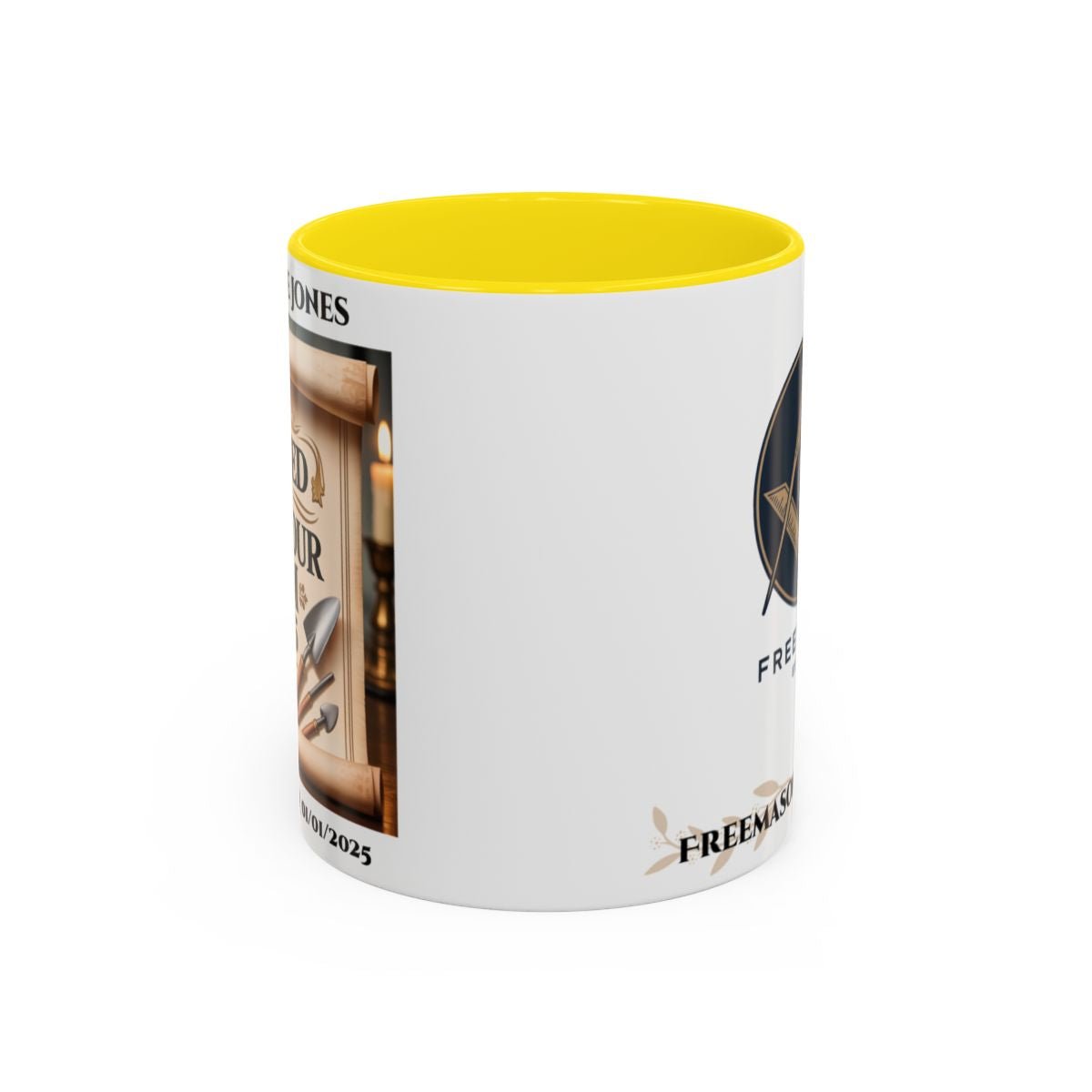Premium Personalised Freemason Colour Rim Mug - Third Degree - Master Mason - Rasied in Honour - Masonic Mugs