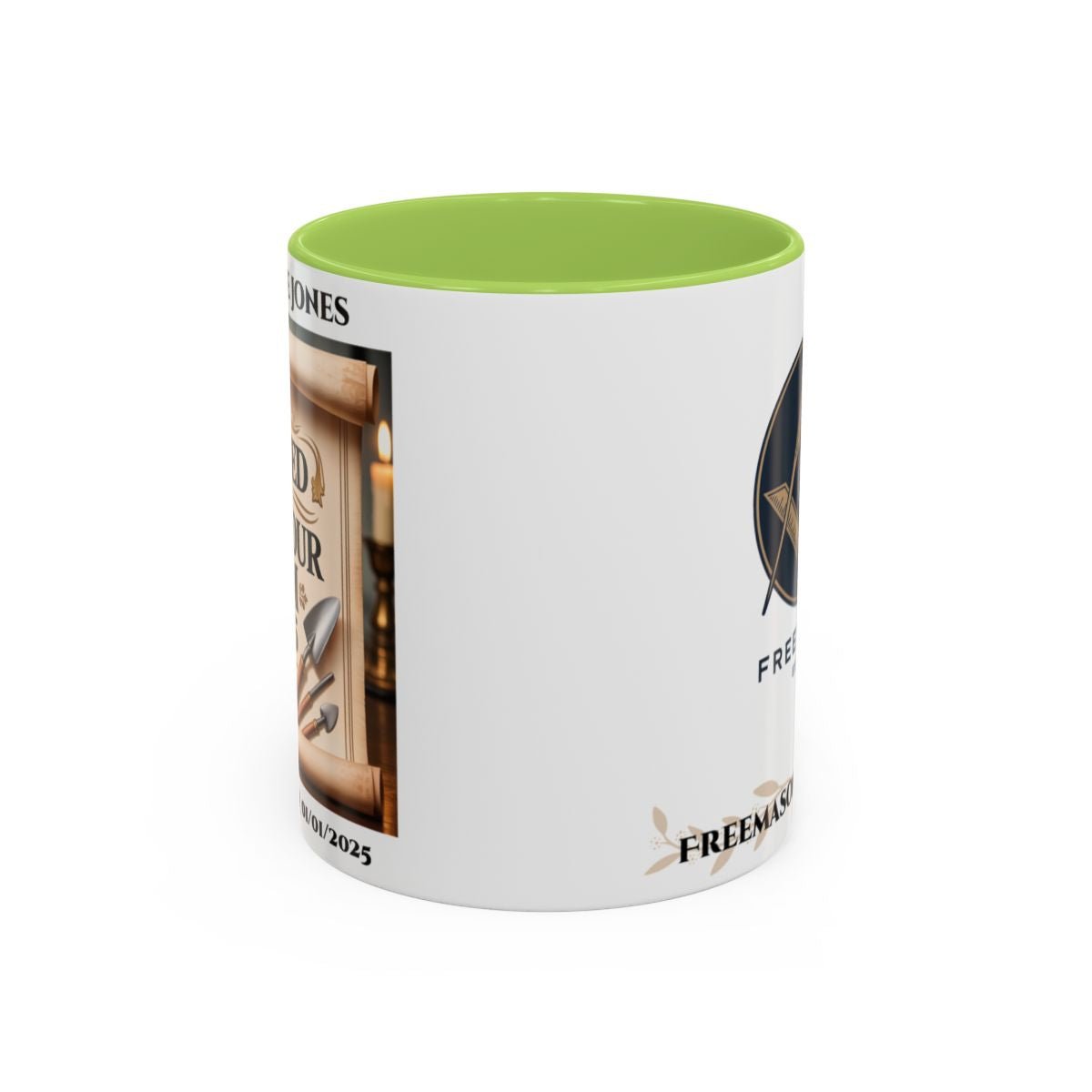 Premium Personalised Freemason Colour Rim Mug - Third Degree - Master Mason - Rasied in Honour - Masonic Mugs