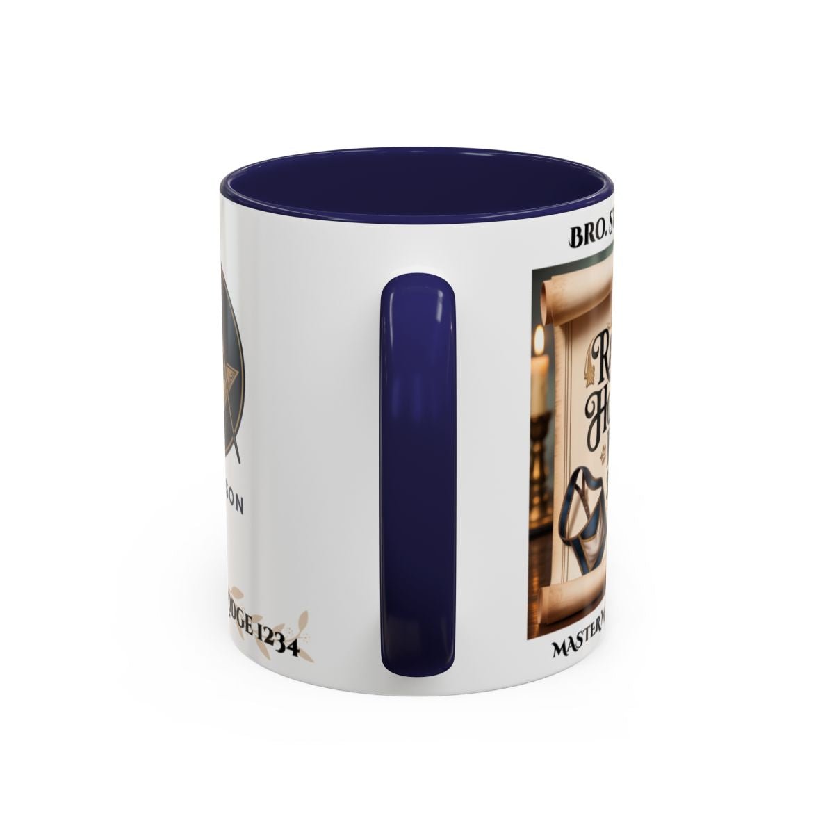 Premium Personalised Freemason Colour Rim Mug - Third Degree - Master Mason - Rasied in Honour - Masonic Mugs