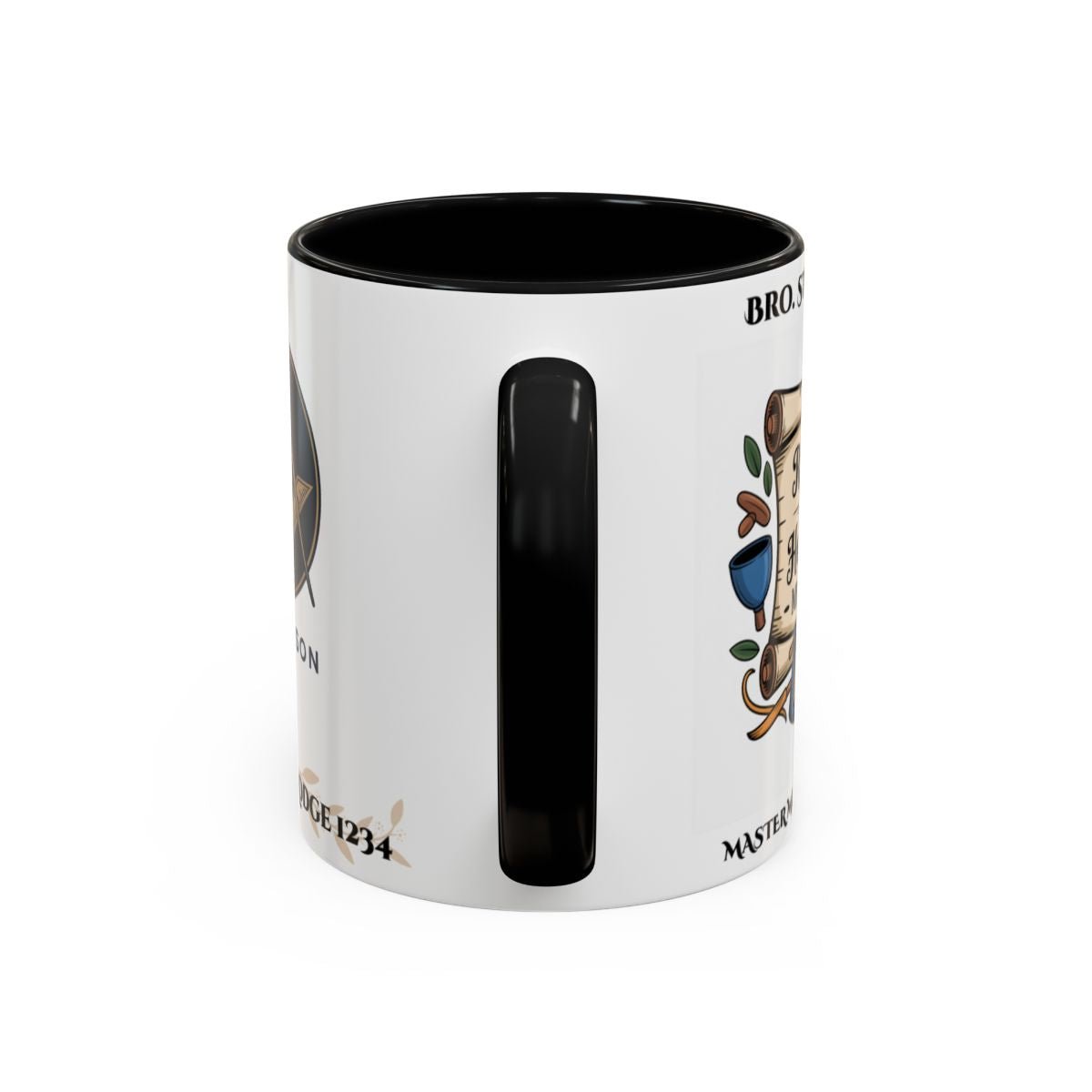 Premium Personalised Freemason Colour Rim Mug - Third Degree - Master Mason - Rasied in Honour - Masonic Mugs