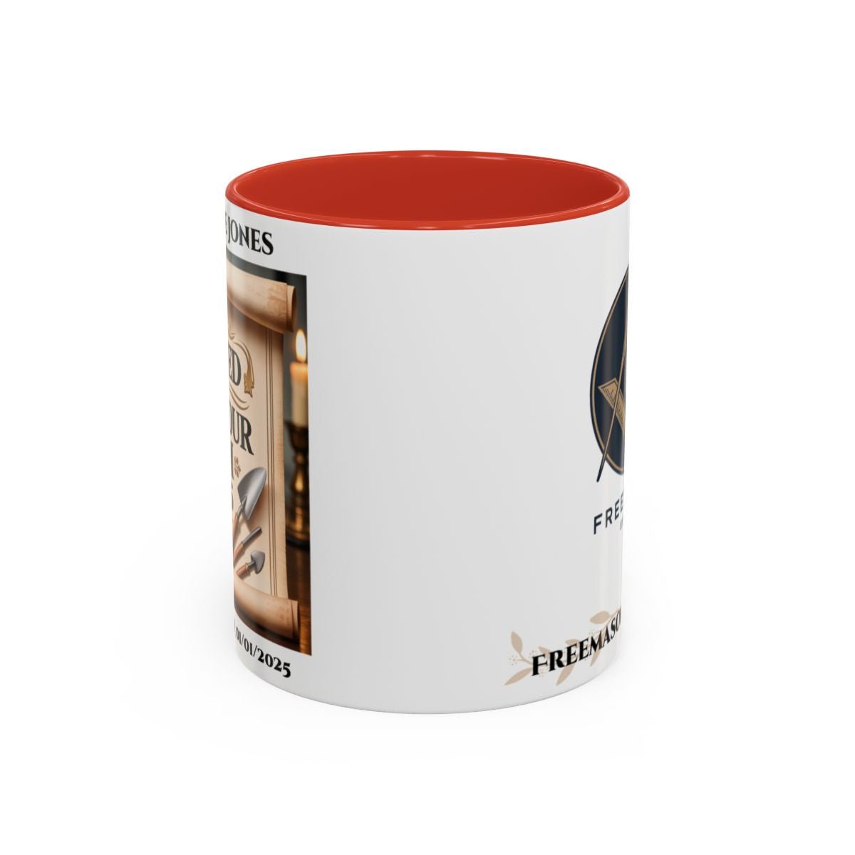 Premium Personalised Freemason Colour Rim Mug - Third Degree - Master Mason - Rasied in Honour - Masonic Mugs