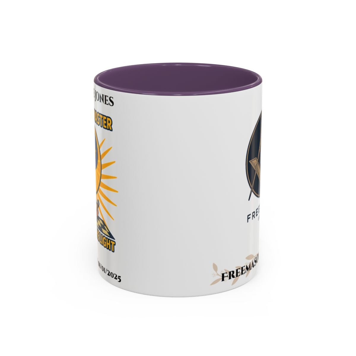 Premium Personalised Freemason Colour Rim Mug - Third Degree - Master Mason - Rasied to Master - Masonic Mugs