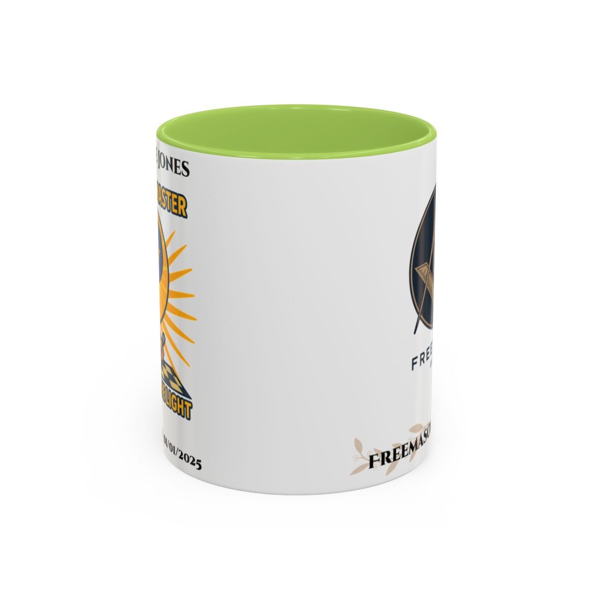 Premium Personalised Freemason Colour Rim Mug - Third Degree - Master Mason - Rasied to Master - Masonic Mugs