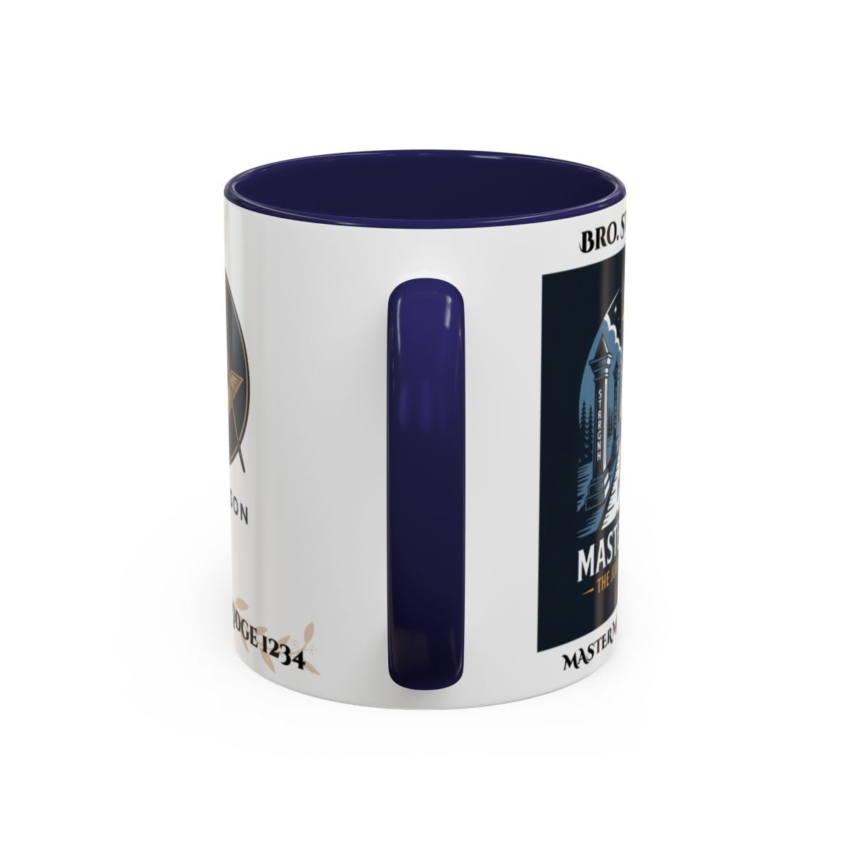 Premium Personalised Freemason Colour Rim Mug - Third Degree - Master Mason - The Journey Continues - Masonic Mugs