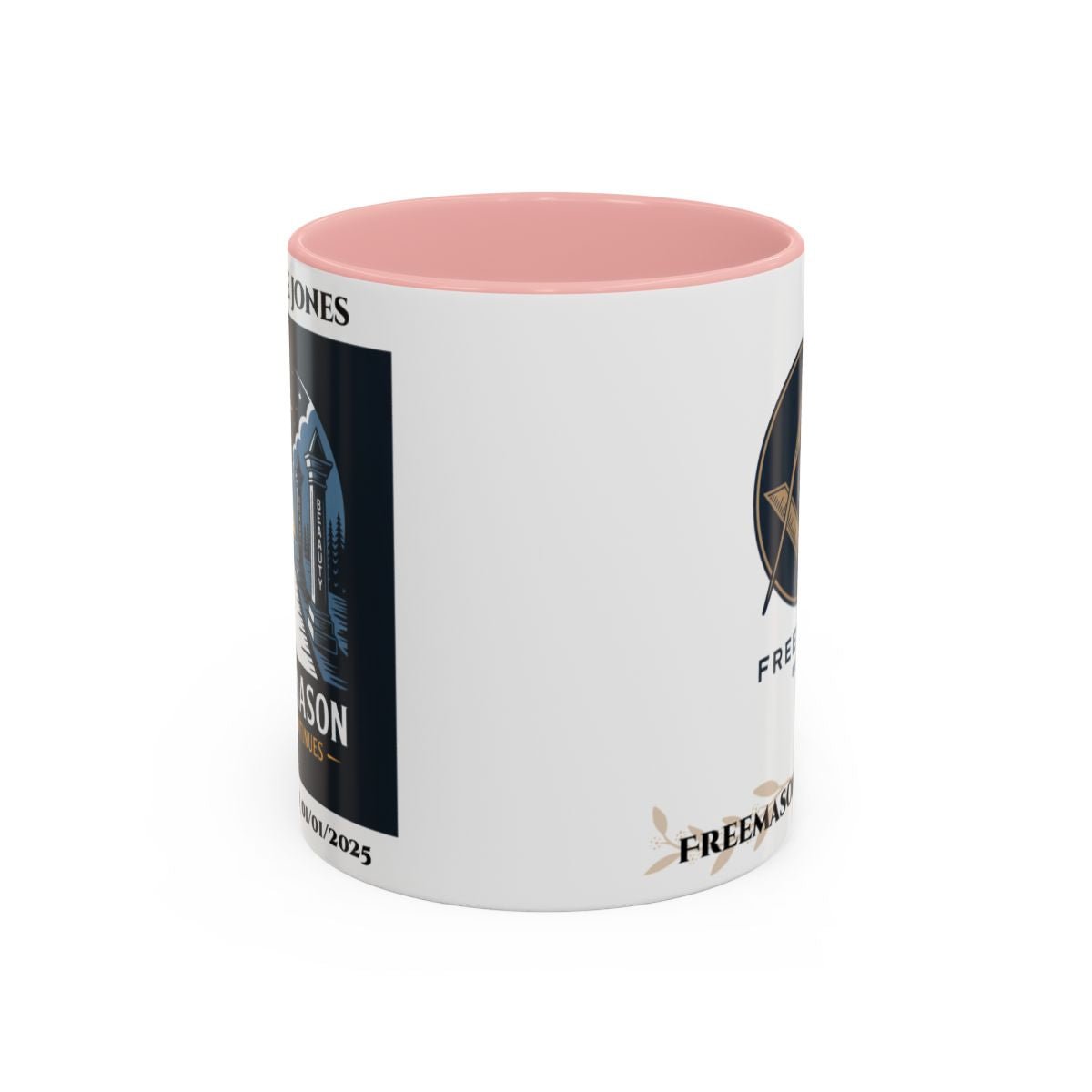 Premium Personalised Freemason Colour Rim Mug - Third Degree - Master Mason - The Journey Continues - Masonic Mugs