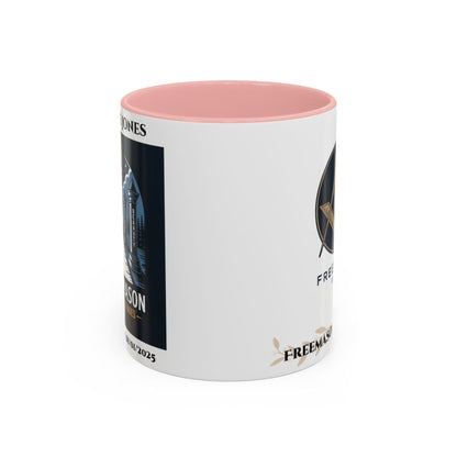 Premium Personalised Freemason Colour Rim Mug - Third Degree - Master Mason - The Journey Continues - Masonic Mugs