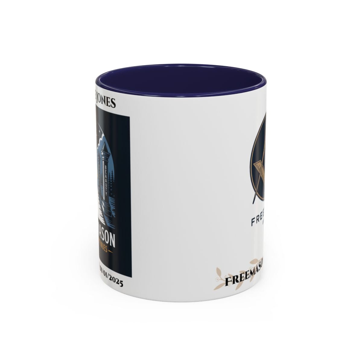 Premium Personalised Freemason Colour Rim Mug - Third Degree - Master Mason - The Journey Continues - Masonic Mugs