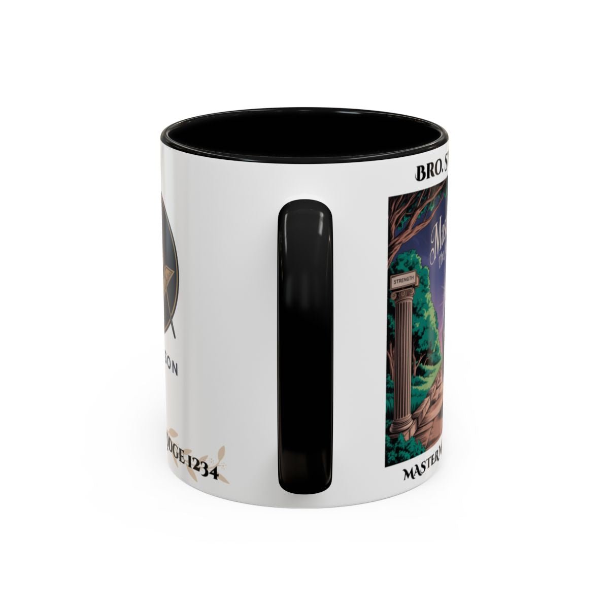 Premium Personalised Freemason Colour Rim Mug - Third Degree - Master Mason - The Journey Continues - Masonic Mugs