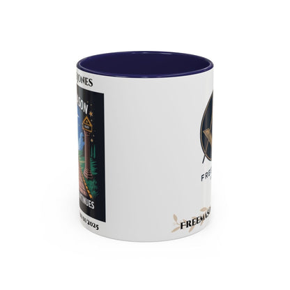 Premium Personalised Freemason Colour Rim Mug - Third Degree - Master Mason - The Journey Continues - Masonic Mugs