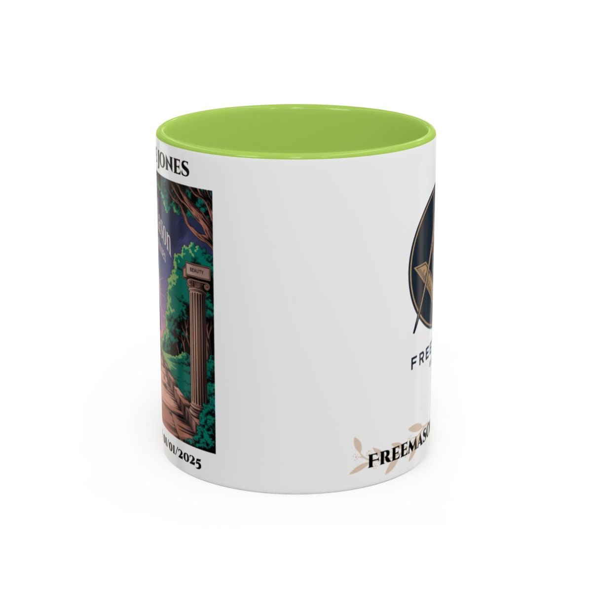 Premium Personalised Freemason Colour Rim Mug - Third Degree - Master Mason - The Journey Continues - Masonic Mugs