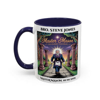 Premium Personalised Freemason Colour Rim Mug - Third Degree - Master Mason - The Journey Continues - Masonic Mugs