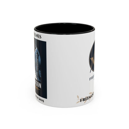 Premium Personalised Freemason Colour Rim Mug - Third Degree - Master Mason - The Journey Continues - Masonic Mugs