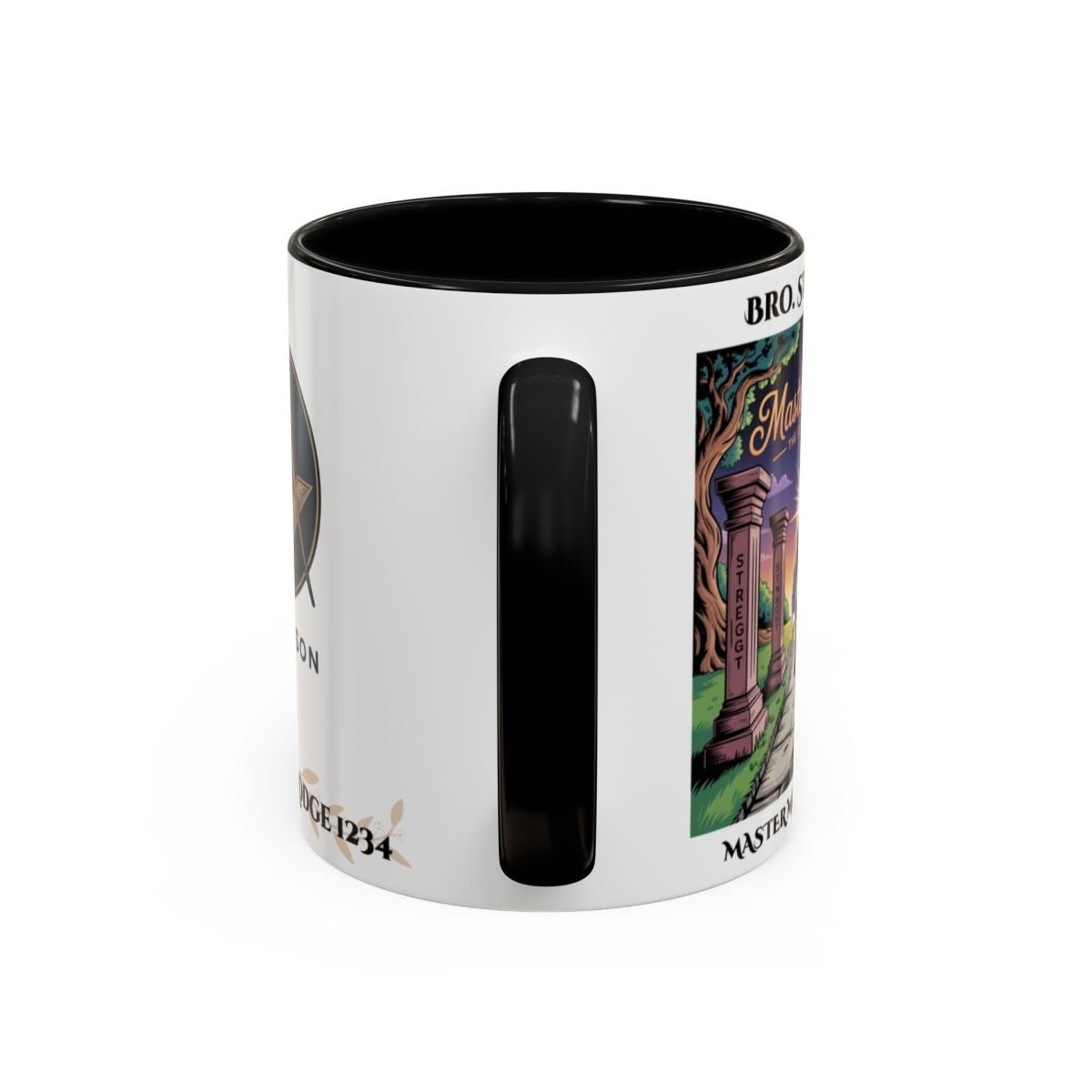 Premium Personalised Freemason Colour Rim Mug - Third Degree - Master Mason - The Journey Continues - Masonic Mugs