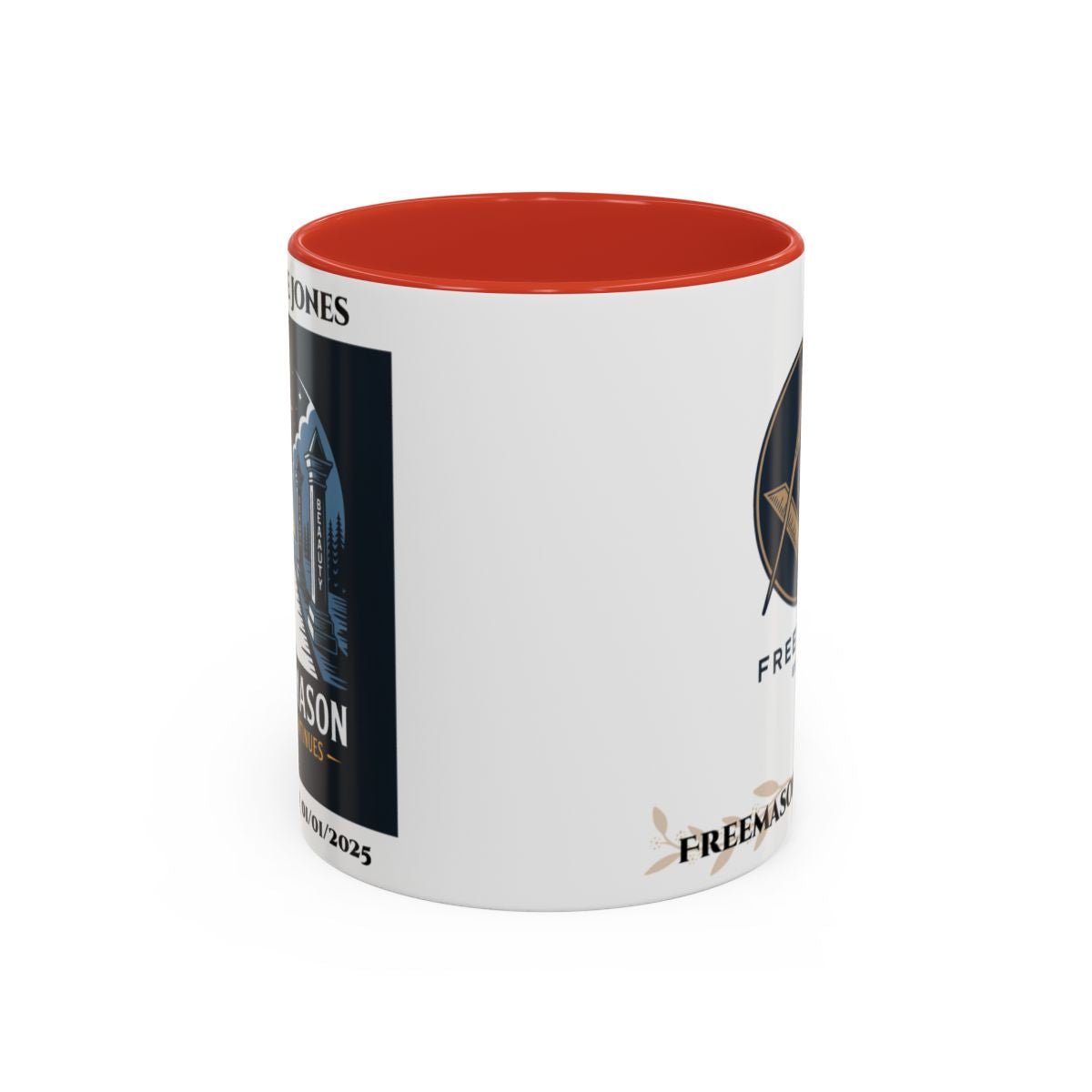 Premium Personalised Freemason Colour Rim Mug - Third Degree - Master Mason - The Journey Continues - Masonic Mugs