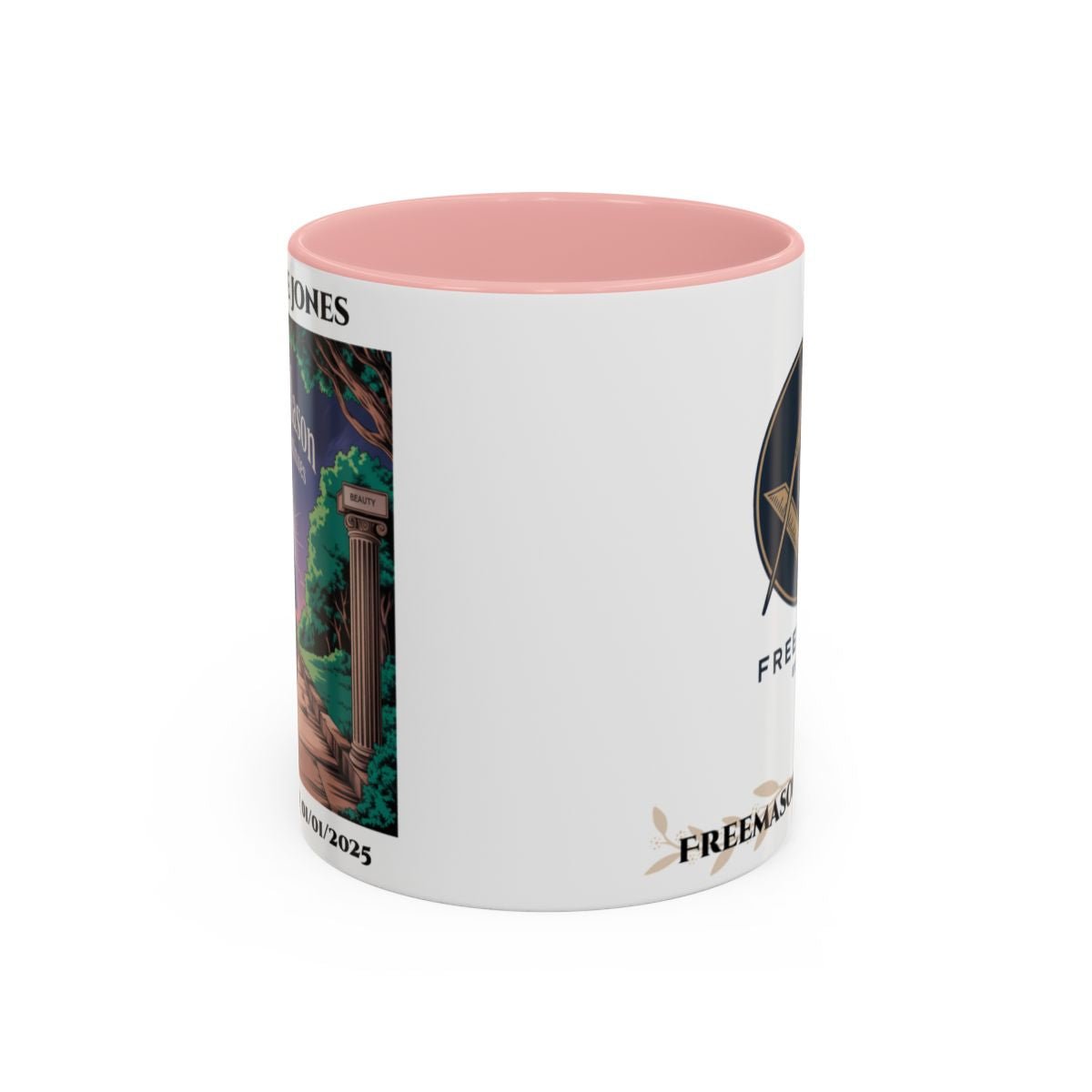 Premium Personalised Freemason Colour Rim Mug - Third Degree - Master Mason - The Journey Continues - Masonic Mugs