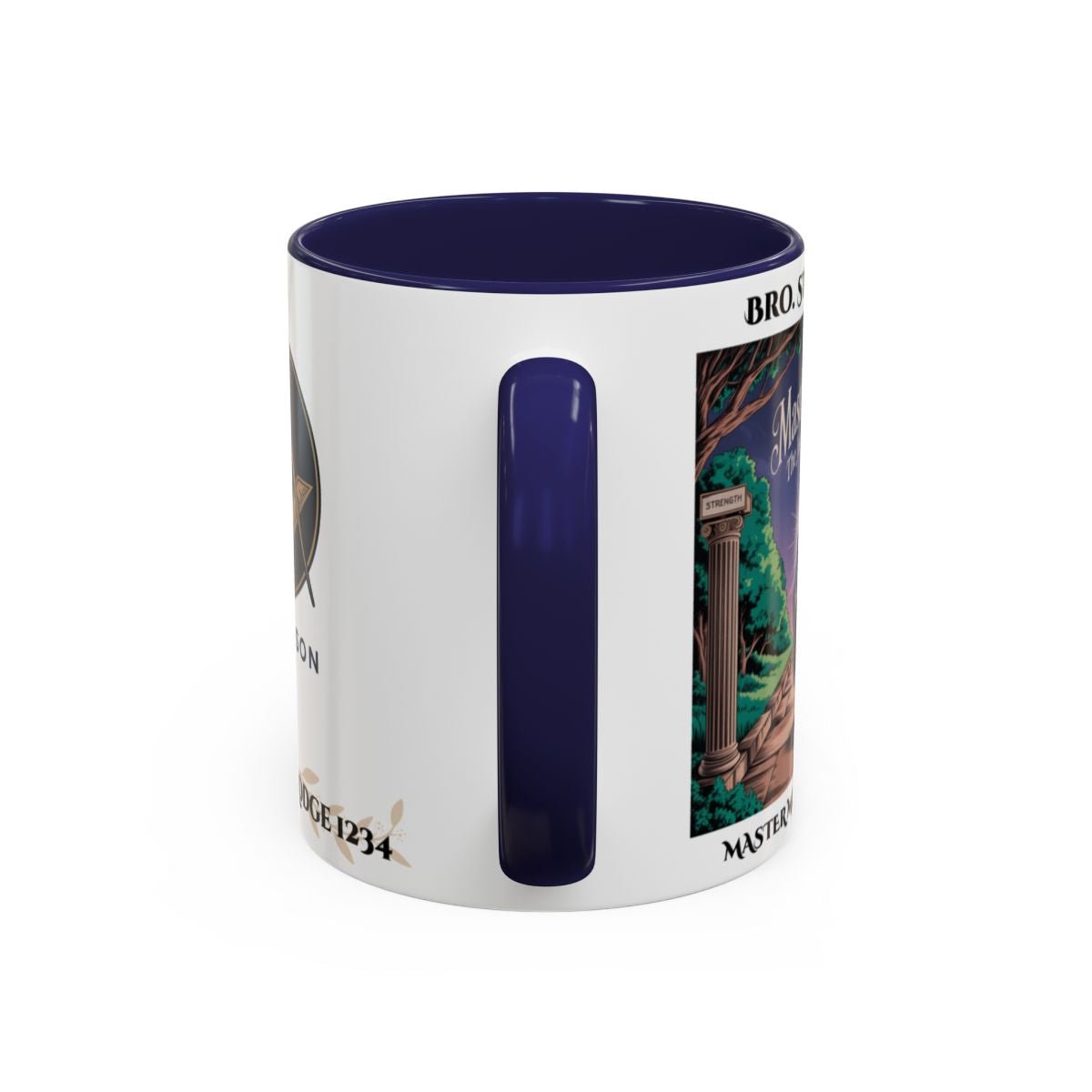 Premium Personalised Freemason Colour Rim Mug - Third Degree - Master Mason - The Journey Continues - Masonic Mugs