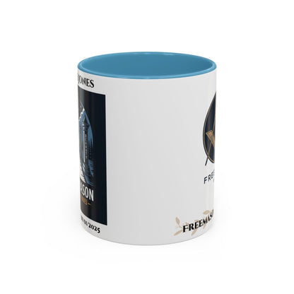 Premium Personalised Freemason Colour Rim Mug - Third Degree - Master Mason - The Journey Continues - Masonic Mugs