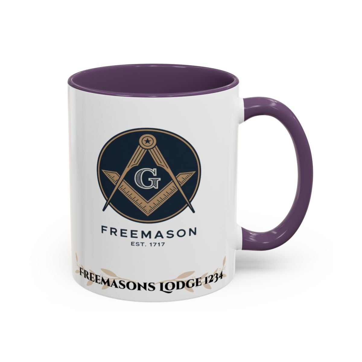 Premium Personalised Freemason Colour Rim Mug - Treasurer Design - Balancing the books - Masonic Mugs