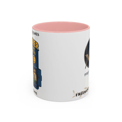 Premium Personalised Freemason Colour Rim Mug - Treasurer Design - Guardian of the lodge finances - Masonic Mugs