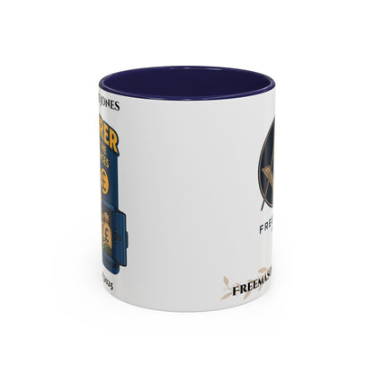 Premium Personalised Freemason Colour Rim Mug - Treasurer Design - Guardian of the lodge finances - Masonic Mugs