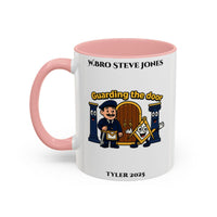 Premium Personalised Freemason Colour Rim Mug - Tyler Design - Guarding the door - Masonic Mugs