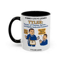 Premium Personalised Freemason Colour Rim Mug - Tyler Design - Slightly awkward commentspng - Masonic Mugs