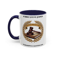 Premium Personalised Freemason Colour Rim Mug - Worshipful Master Design - Masonic Mugs