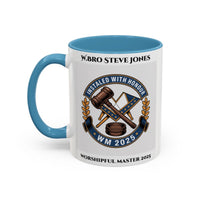 Premium Personalised Freemason Colour Rim Mug - Worshipful Master Design - 2025 Installed - with - honour - Masonic Mugs