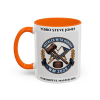 Premium Personalised Freemason Colour Rim Mug - Worshipful Master Design - 2025 Installed - with - honour - Masonic Mugs