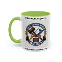Premium Personalised Freemason Colour Rim Mug - Worshipful Master Design - 2025 Installed - with - honour - Masonic Mugs