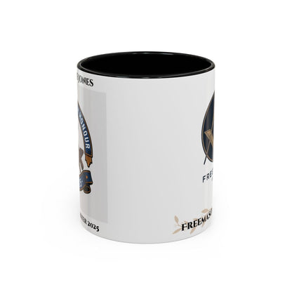 Premium Personalised Freemason Colour Rim Mug - Worshipful Master Design - 2025 Installed - with - honour - Masonic Mugs