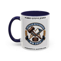 Premium Personalised Freemason Colour Rim Mug - Worshipful Master Design - 2025 Installed - with - honour - Masonic Mugs
