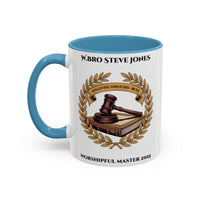 Premium Personalised Freemason Colour Rim Mug - Worshipful Master Design - Masonic Mugs