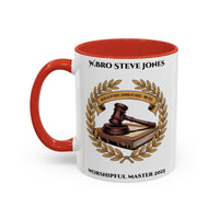 Premium Personalised Freemason Colour Rim Mug - Worshipful Master Design - Masonic Mugs
