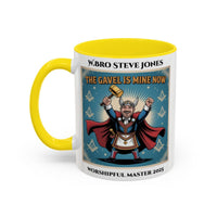 Premium Personalised Freemason Colour Rim Mug - Worshipful Master Design - The Gavel is Mine now - Masonic Mugs