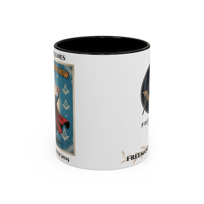 Premium Personalised Freemason Colour Rim Mug - Worshipful Master Design - The Gavel is Mine now - Masonic Mugs