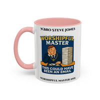 Premium Personalised Freemason Colour Rim Mug - Worshipful Master Design - this could have been an email - Masonic Mugs