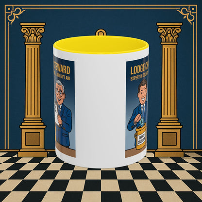 Premium Ready to Go Freemason Design | Accent Coloured 11oz Mug | Charity Collector | Charity Steward - Masonic Mugs