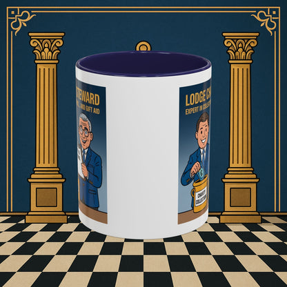 Premium Ready to Go Freemason Design | Accent Coloured 11oz Mug | Charity Collector | Charity Steward - Masonic Mugs