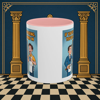 Premium Ready to Go Freemason Design | Accent Coloured 11oz Mug | Knock or Else | Inner Guard - Masonic Mugs