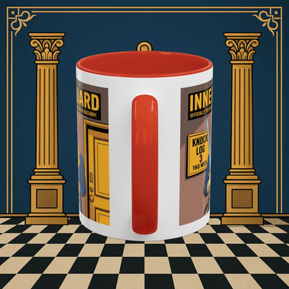 Premium Ready to Go Freemason Design | Accent Coloured 11oz Mug | The Knock Master | Inner Guard - Masonic Mugs