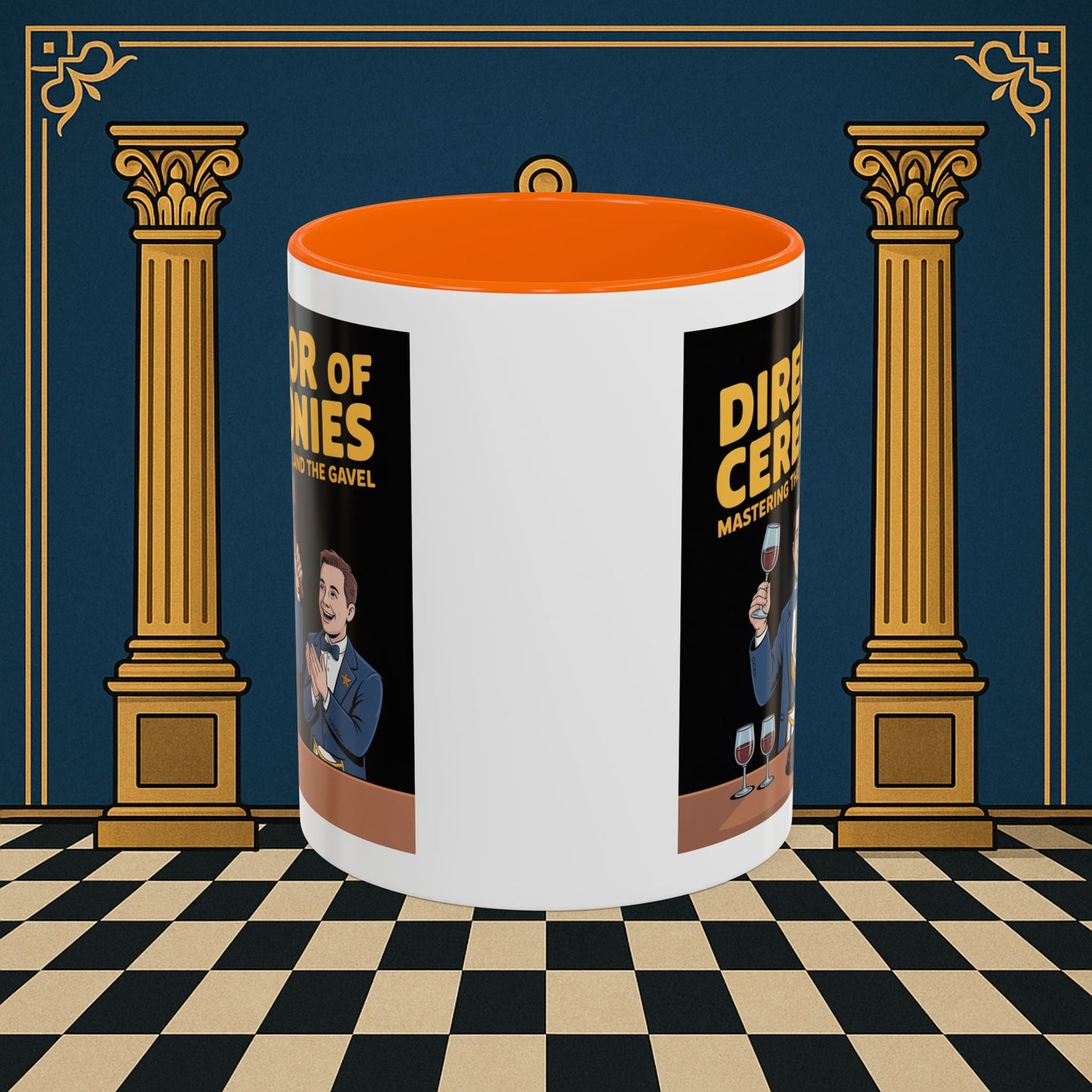 Premium Ready to Go Freemason Design | Accent Coloured 11oz Mug | Toastmaster's Triumph | Director of Ceremonies - Masonic Mugs