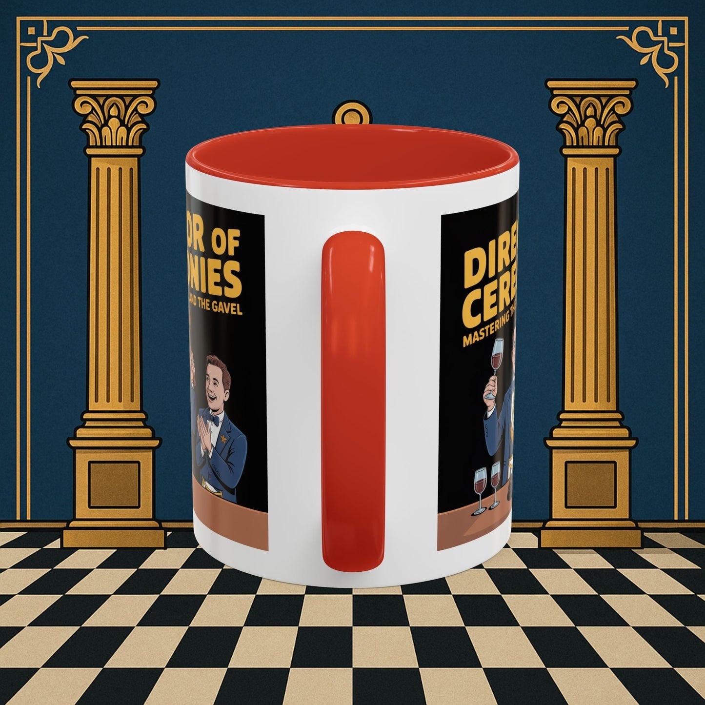 Premium Ready to Go Freemason Design | Accent Coloured 11oz Mug | Toastmaster's Triumph | Director of Ceremonies - Masonic Mugs
